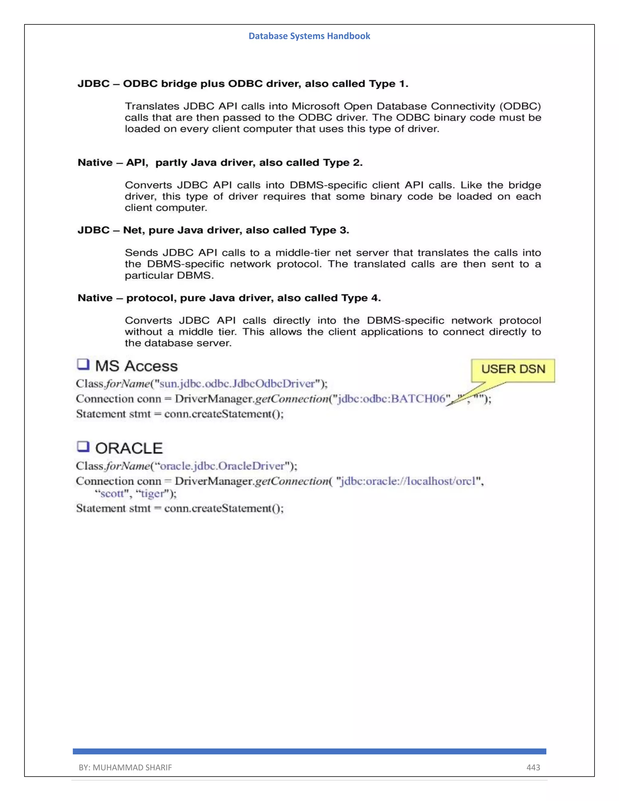 Database Systems Handbook BY: MUHAMMAD SHARIF 443 
