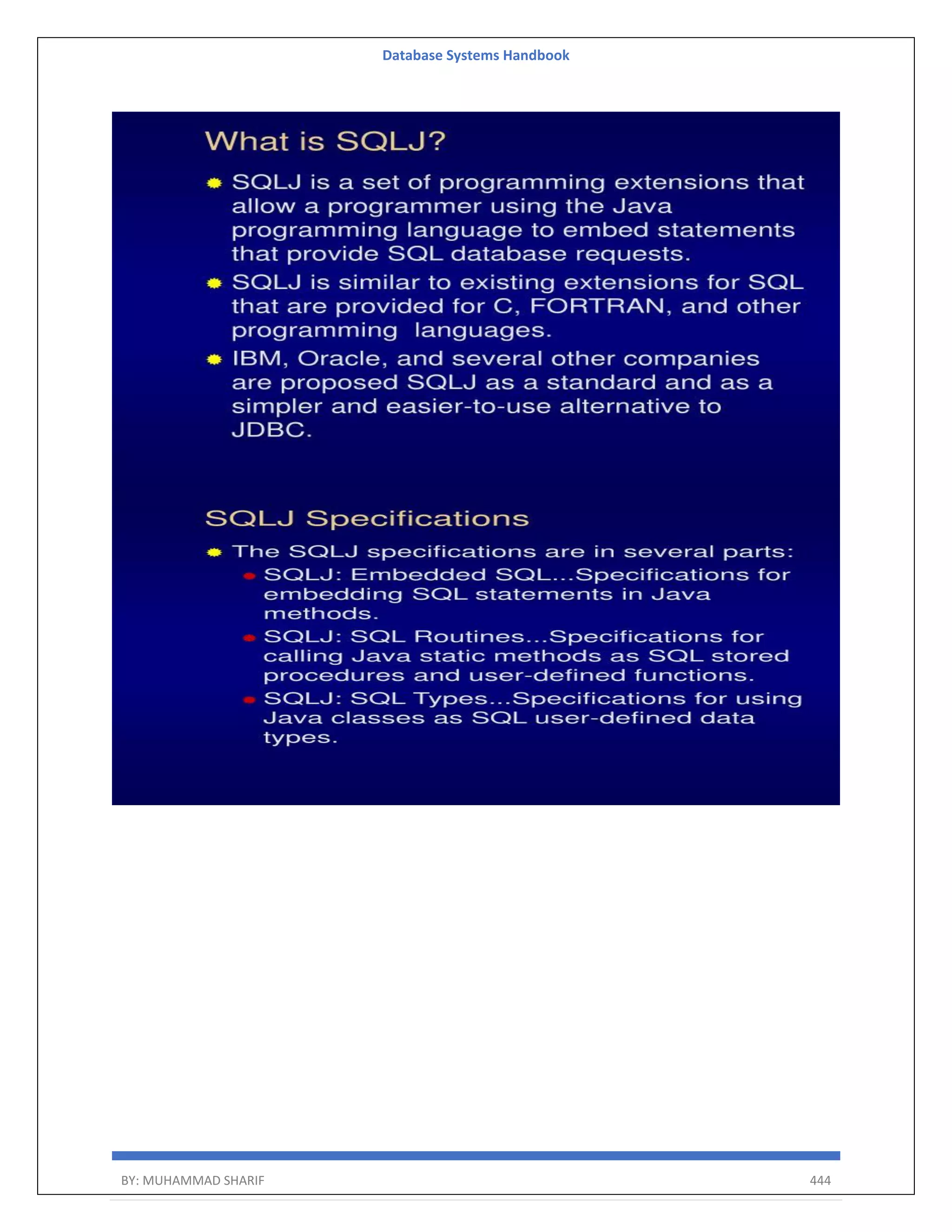 Database Systems Handbook BY: MUHAMMAD SHARIF 444 