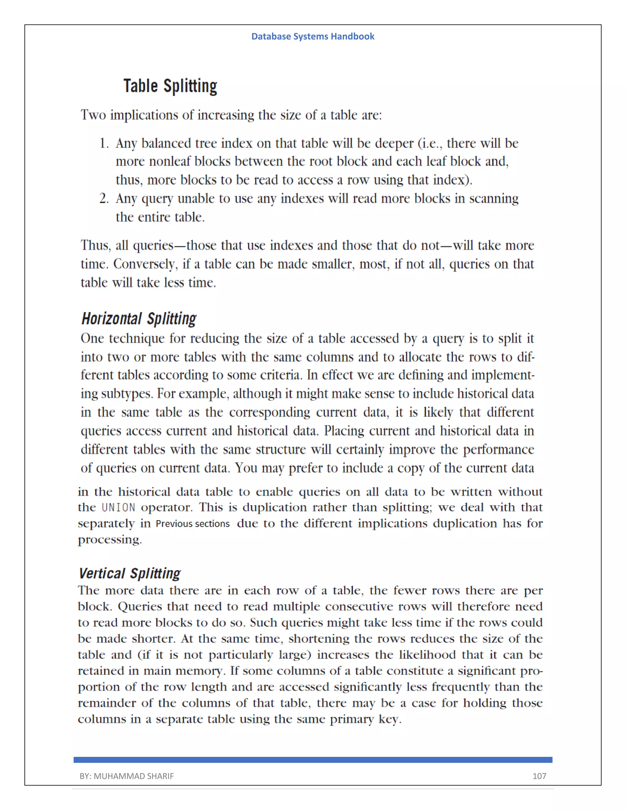 Database Systems Handbook BY: MUHAMMAD SHARIF 107 