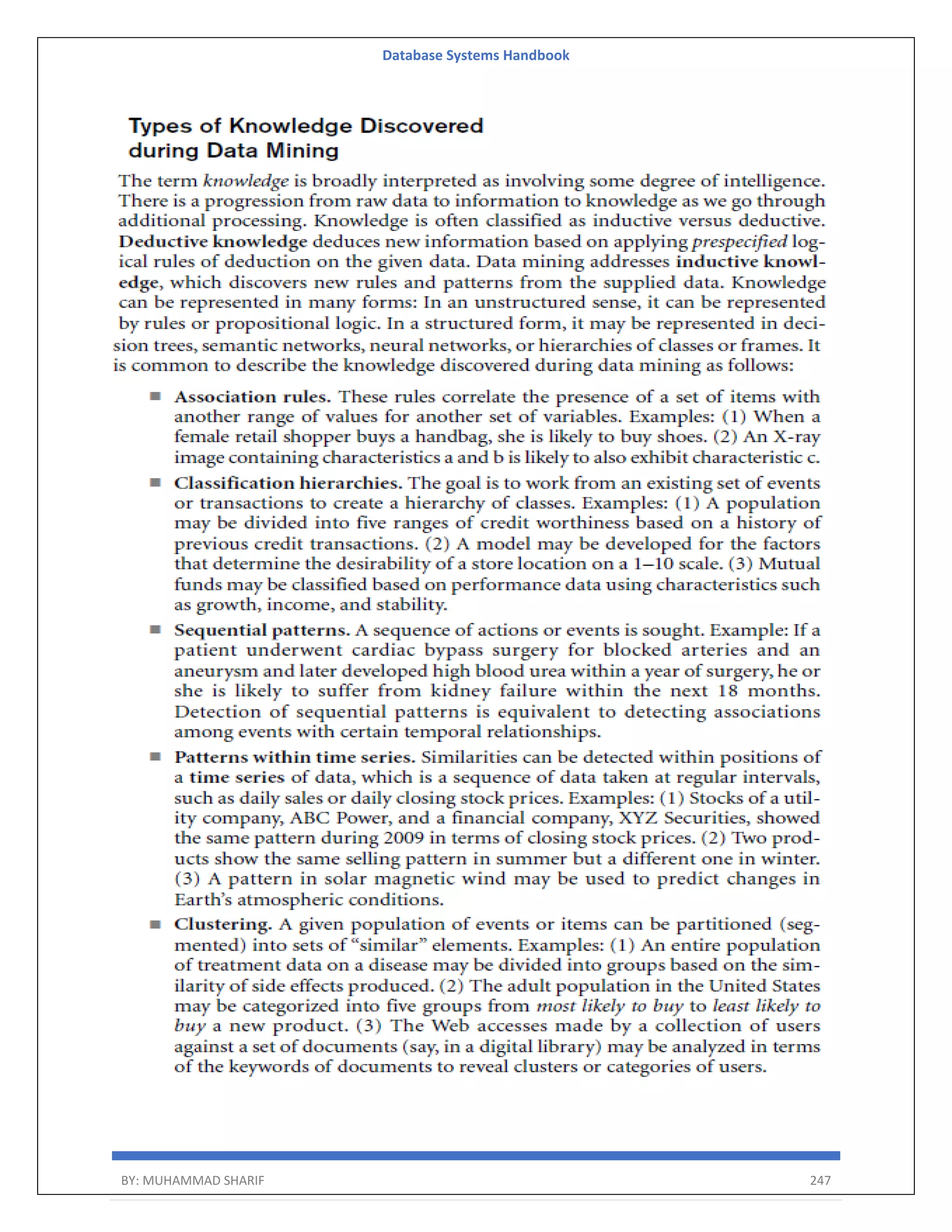 Database Systems Handbook BY: MUHAMMAD SHARIF 247 