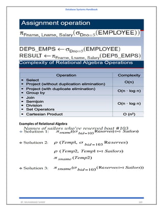 Database Systems Handbook
BY: MUHAMMAD SHARIF 169
Examples of Relational Algebra
 
