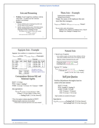 Database Systems Handbook
BY: MUHAMMAD SHARIF 183
 