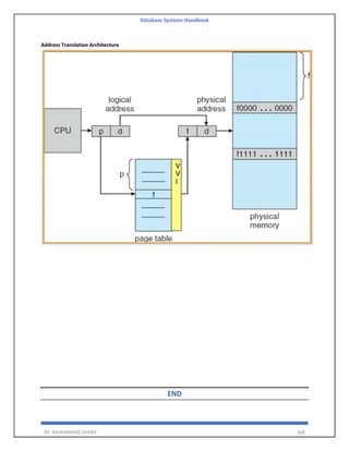 Database Systems Handbook
BY: MUHAMMAD SHARIF 268
Address Translation Architecture
END
 
