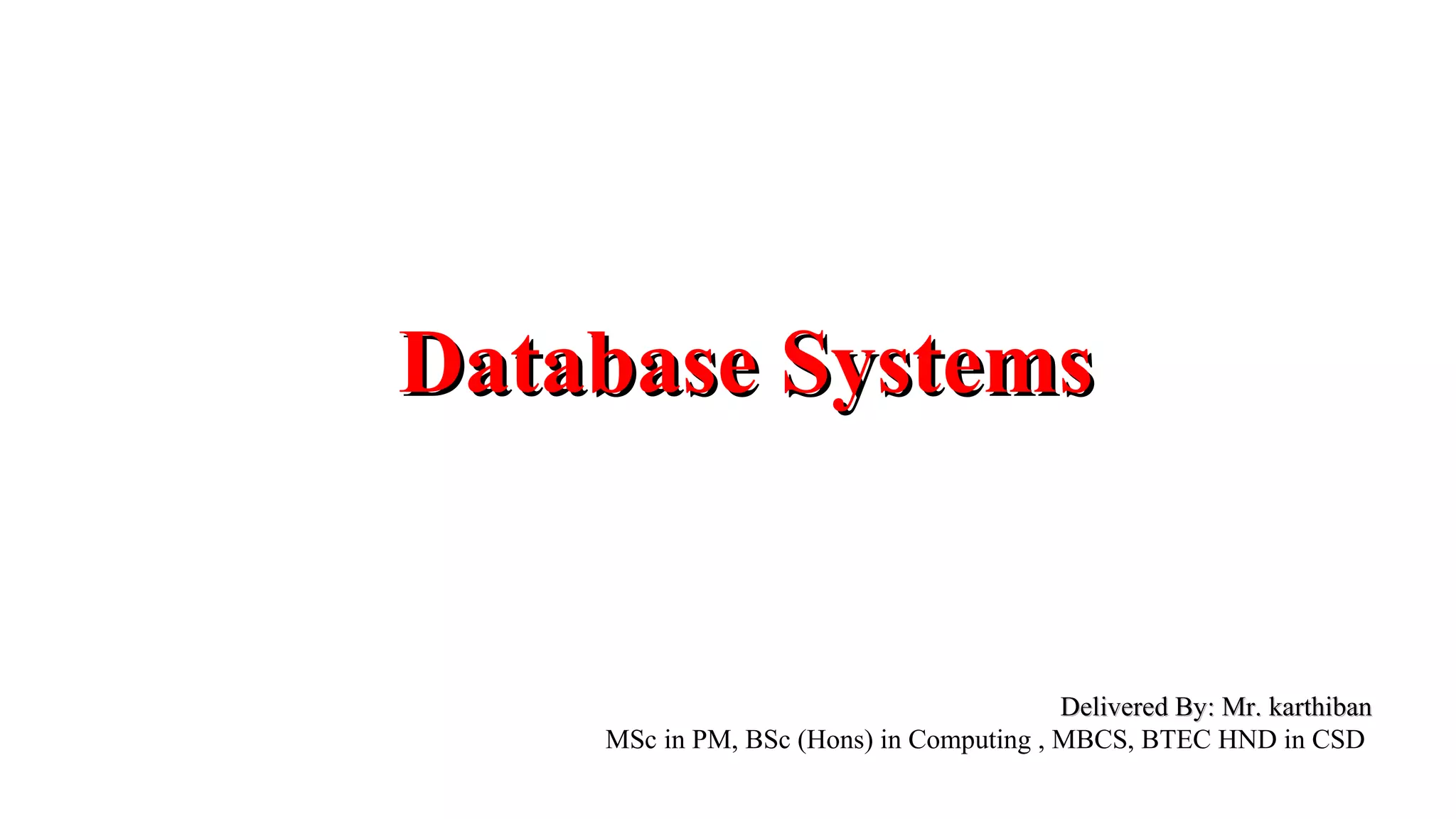 Database systems introduction | PPT