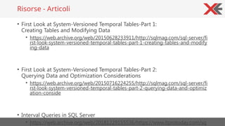 Database temporali con SQL Server (XE SQL Night) | PPTX