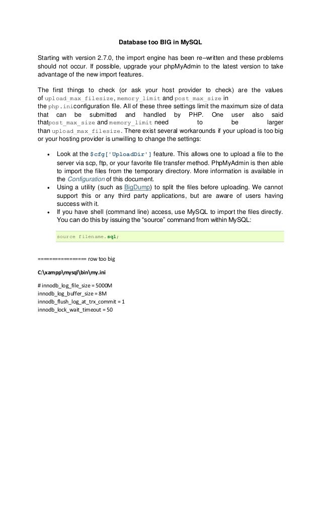 Database too Big in Mysql