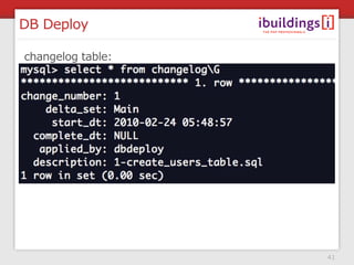 DB Deploy

changelog table:




                   41
 