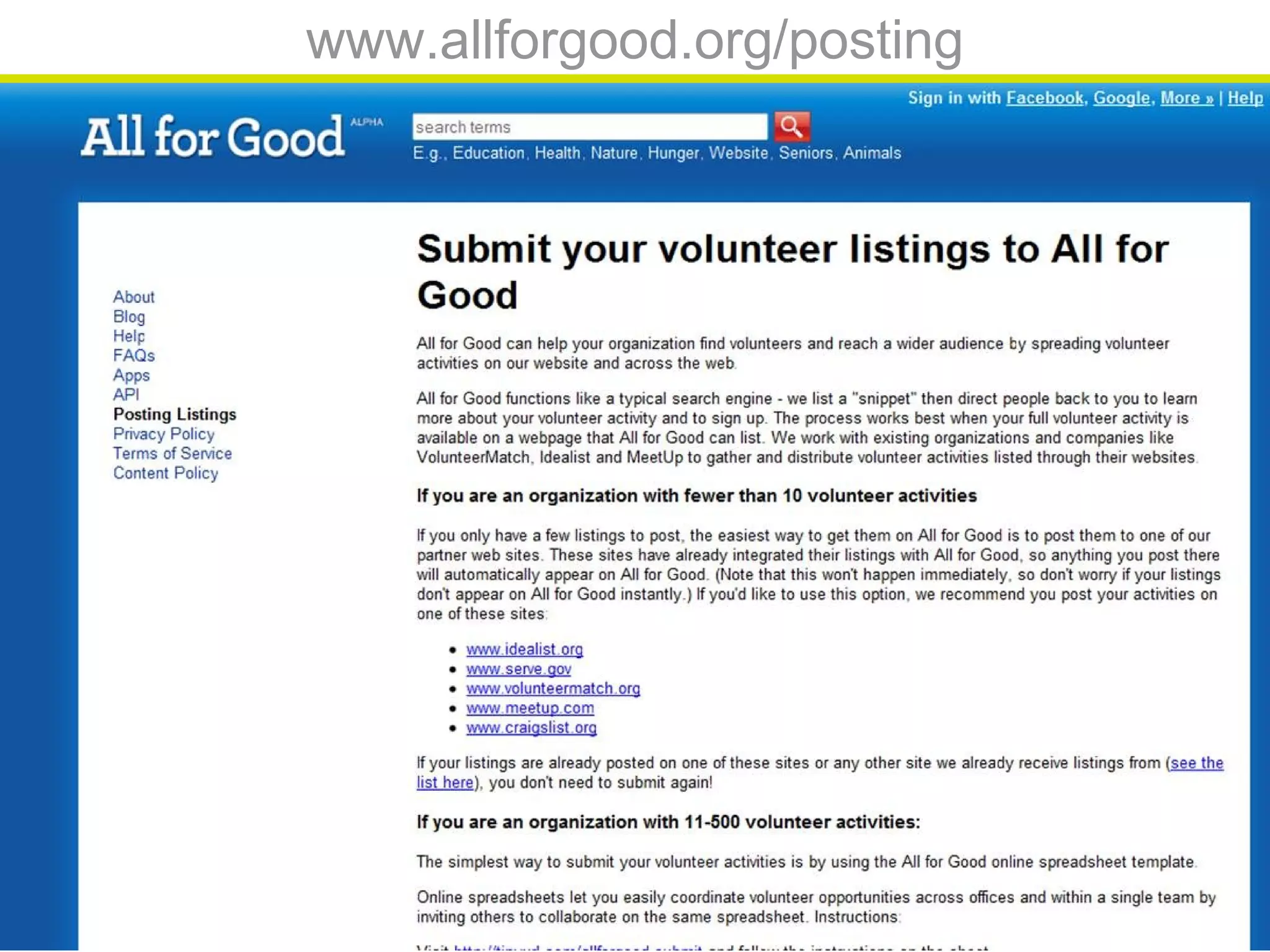 www.allforgood.org/posting
 