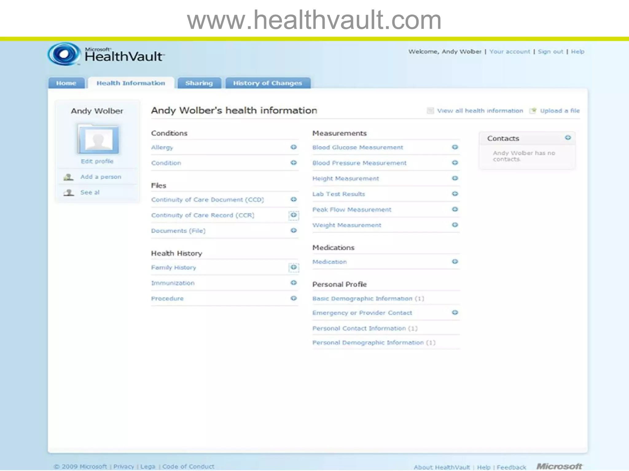 www.healthvault.com
 