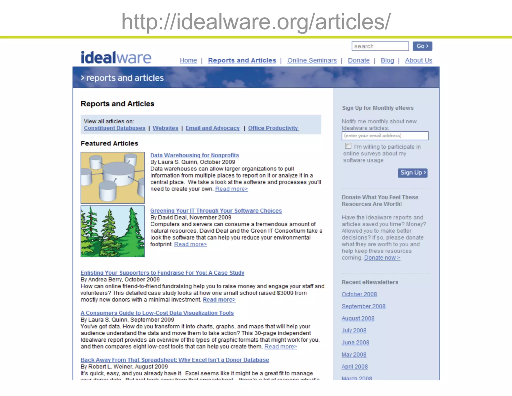 Database webinar 20100309