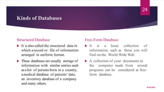Structed Computer Database Data basis & mega | PPTX