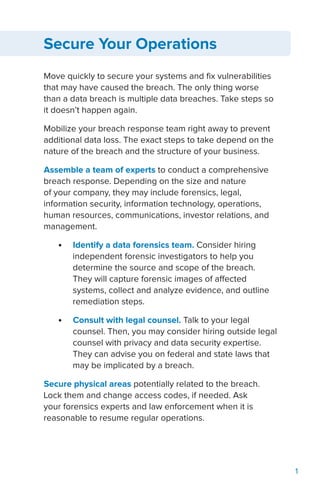 Data Breach Response: A Guide for Business | PDF