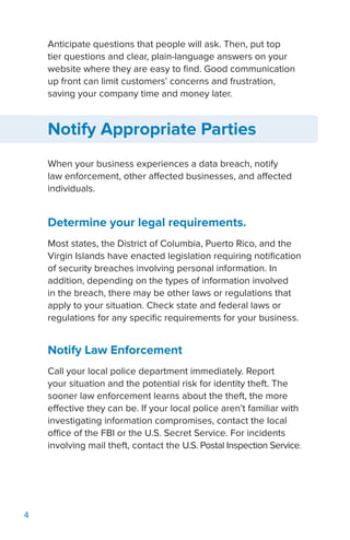 Data Breach Response: A Guide for Business | PDF