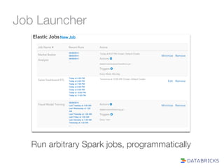 Job Launcher 
Run arbitrary Spark jobs, programmatically 
 