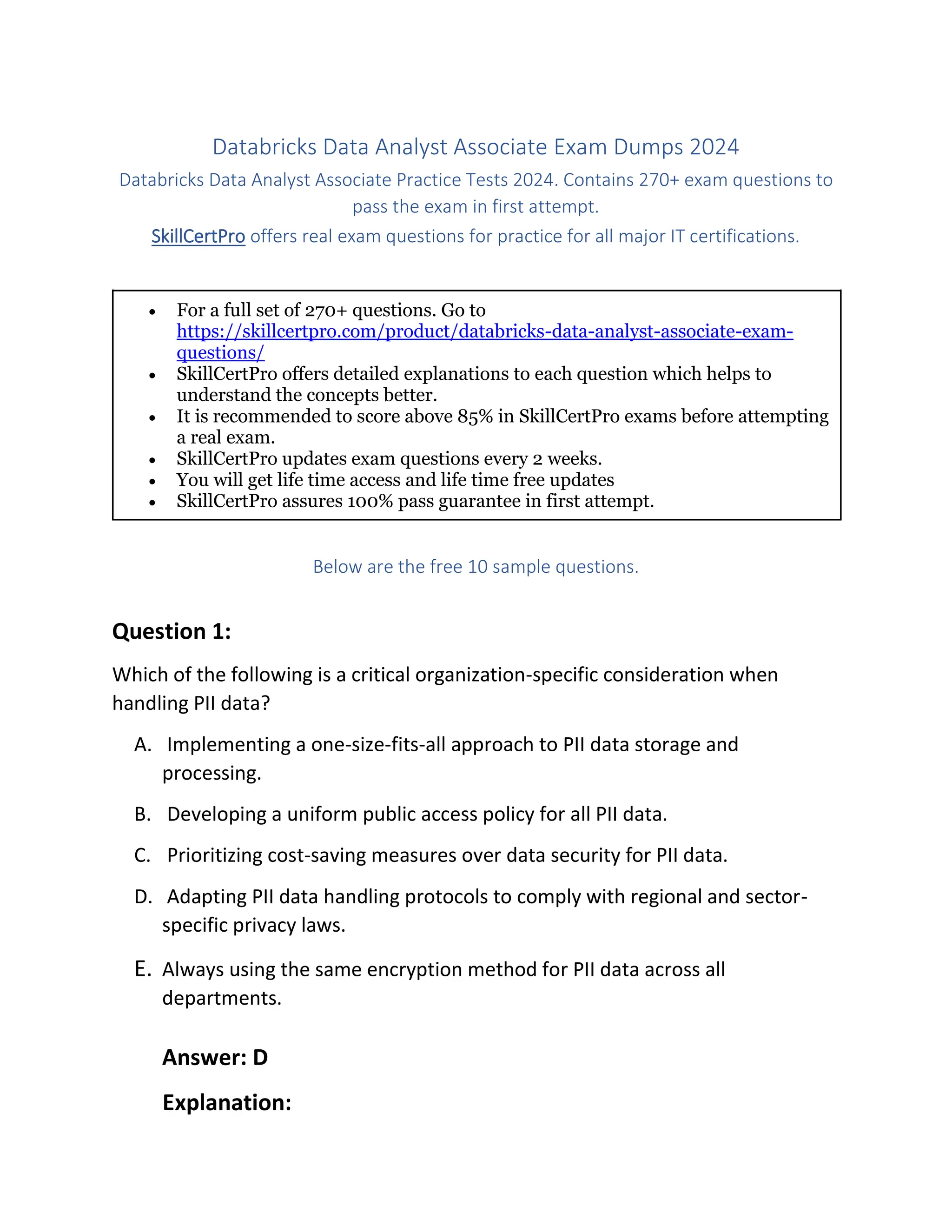 Databricks Data Analyst Associate Exam Dumps 2024 Pdf Databricks Data Analyst Associate Exam Dumps 2024 Pdf