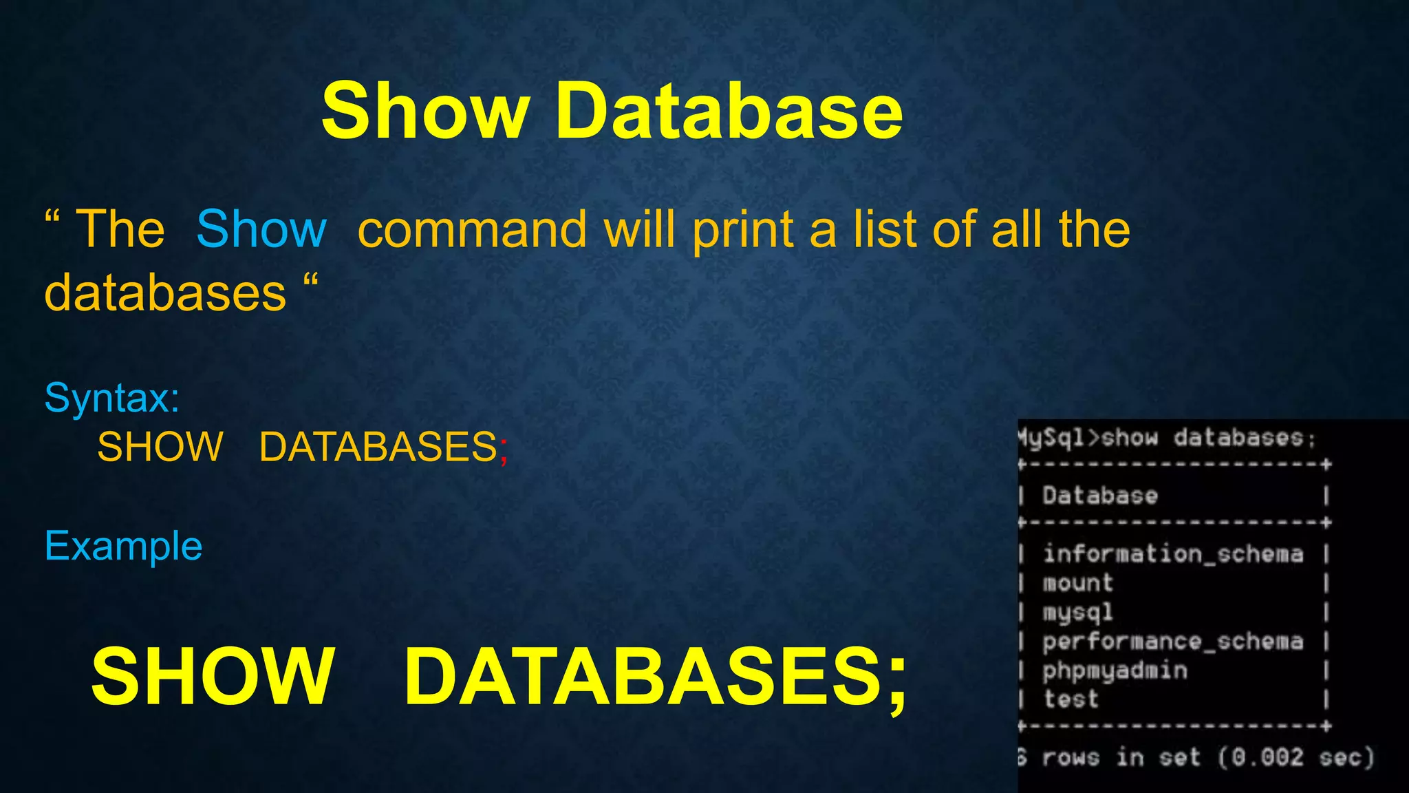 Create Database | PPT