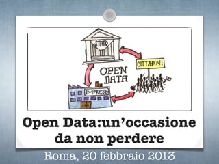 Open Data:un’occasione
    da non perdere
  Roma, 20 febbraio 2013
 
