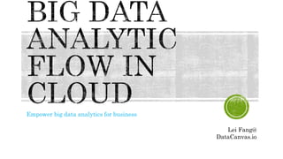 Lei Fang@
DataCanvas.io
Empower big data analytics for business
 