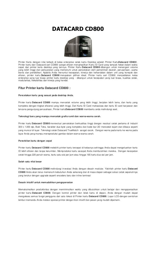 Datacard cd800