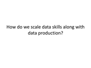How do we scale data skills along with
data production?
 
