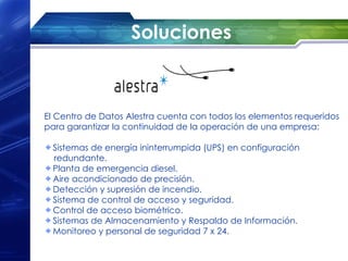 Soluciones



El Centro de Datos Alestra cuenta con todos los elementos requeridos
para garantizar la continuidad de la operación de una empresa:
 
   Sistemas de energía ininterrumpida (UPS) en configuración
   redundante.
   Planta de emergencia diesel.
   Aire acondicionado de precisión.
   Detección y supresión de incendio.
   Sistema de control de acceso y seguridad.
   Control de acceso biométrico.
   Sistemas de Almacenamiento y Respaldo de Información.
   Monitoreo y personal de seguridad 7 x 24.
 
