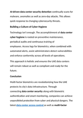 Multi-Factor Biometrics Securing UAE's Smart City Data center security ...