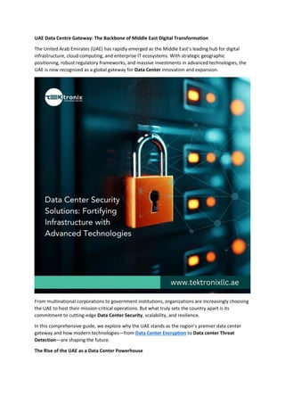 UAE Data Centre Gateway: Driving Middle East's Digital Transformation ...