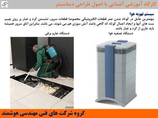 ‫سیستن‬ِ‫تَْی‬‫َّا‬
‫هْوتشیي‬‫ػاهل‬‫دس‬ُ‫وَتا‬‫ؿذى‬‫ػوش‬‫لغؼات‬‫الىتشًٍیىی‬‫هخصَصا‬‫لغؼات‬،‫ػشٍس‬‫ًـؼتي‬‫گشد‬ٍ‫غثاس‬‫تش‬‫سٍی‬‫چیپ‬
‫ػت‬‫ّای‬‫آًْا‬ٍ‫ایجاد‬‫اتصال‬ُ‫وَتا‬ِ‫و‬‫گاّی‬‫تاػج‬‫آتؾ‬‫ػَصی‬‫ّن‬‫هی‬،‫ؿًَذ‬‫هی‬‫تاؿذ‬.‫تٌاتشایي‬‫اتاق‬‫ػشٍس‬ِ‫ّویـ‬
‫تایذ‬‫ػاسی‬‫اص‬‫گشد‬ٍ‫غثاس‬‫تاؿذ‬.
ُ‫دػتگا‬ِ‫تصفی‬‫َّا‬ُ‫دػتگا‬ٍ‫جاس‬‫تشلی‬
‫َّشوٌذ‬ ‫هٌْذسی‬ ‫فٌی‬ ‫ّای‬ ‫ششوت‬ ٍُ‫گش‬
‫دیتاػٌتش‬ ‫عشاحی‬ ‫اصَل‬ ‫تا‬ ‫آؿٌایی‬ ‫آهَصؿی‬ ُ‫واسگا‬
 