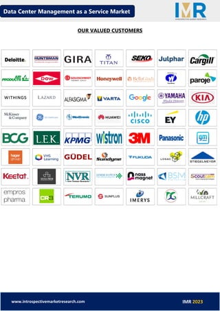 Data Center Management as a Service Market
www.introspectivemarketresearch.com IMR 2023
OUR VALUED CUSTOMERS
 
