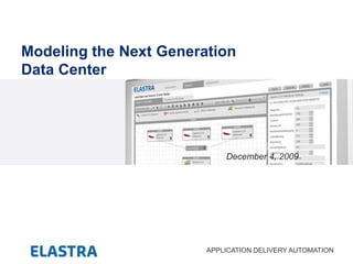Modeling the Next Generation Data Center December 4, 2009 
