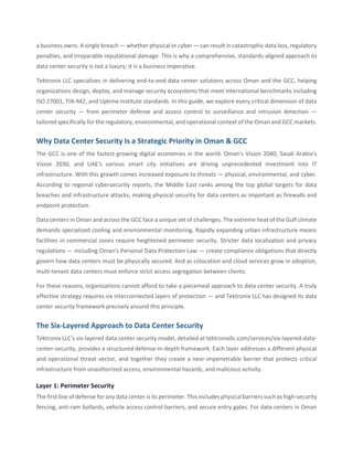 Comprehensive Data Center Security Strategies in Oman & GCC | PDF
