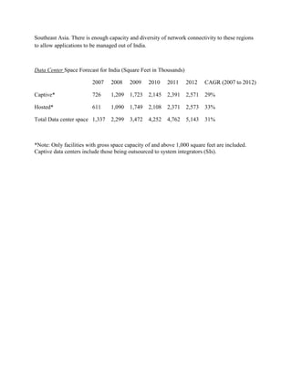 Racks and physical structure—The most critical of these elements are the rack structures housing IT equipment, physical room elements such as dropped ceiling and raised floors, and pathways to  manage cabling considerations.