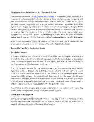 Data Center Switch Market Global Forecast to 2032 | PDF