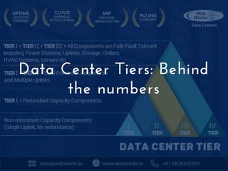 Data Center Tiers: Behind
the numbers
 