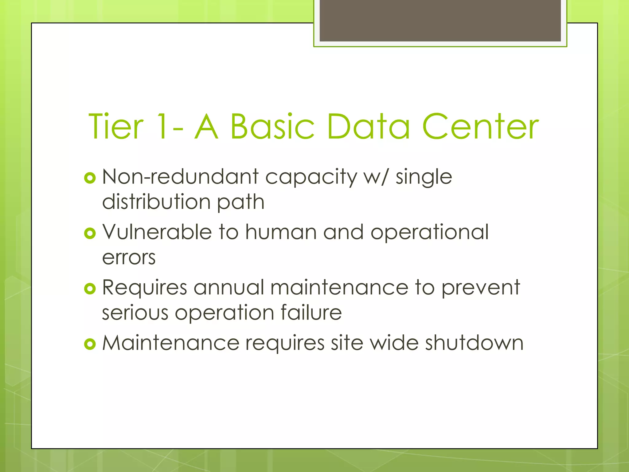 Data center tier standards | PPT