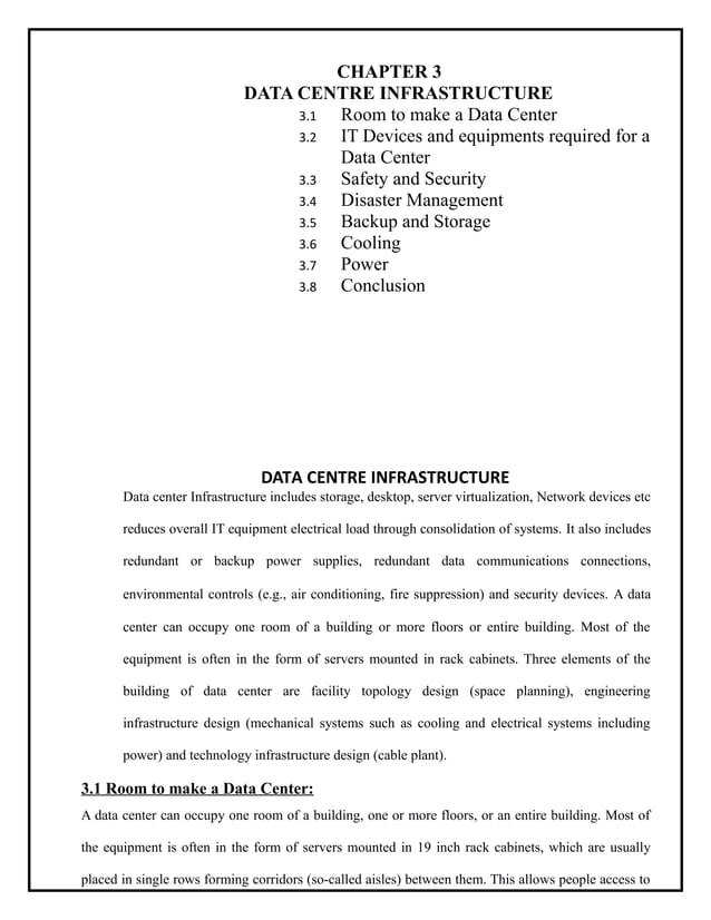 Project Report On Data Center Management