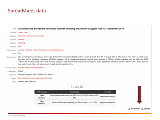 8
La Trobe University
Spreadsheet data
 