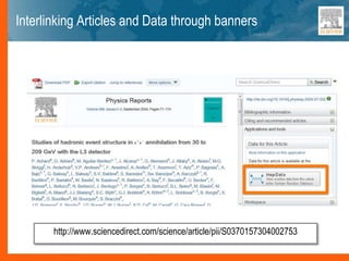 Interlinking Articles and Data through banners
http://www.sciencedirect.com/science/article/pii/S0370157304002753
 