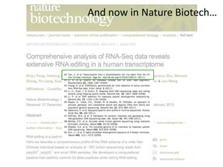 And now in Nature Biotech…
 