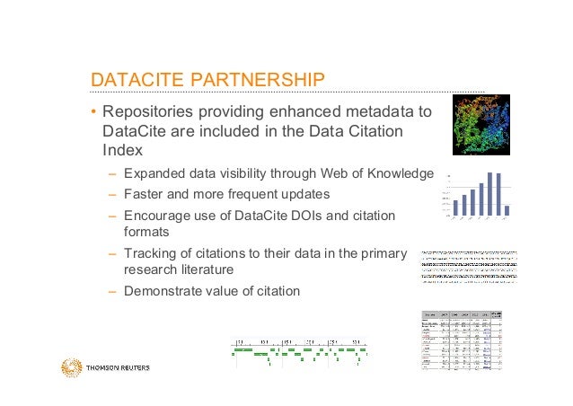 2013 DataCite Summer Meeting Thomson Reuters Data