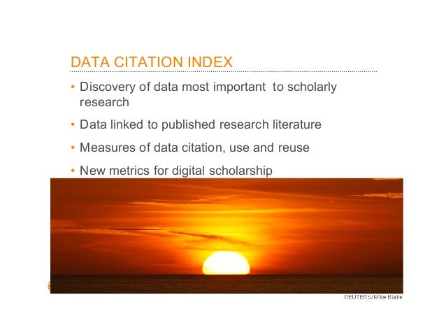 2013 DataCite Summer Meeting Thomson Reuters Data