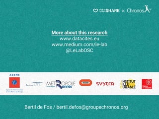 More about this research
www.datacites.eu
www.medium.com/le-lab
@LeLabOSC
Bertil de Fos / bertil.defos@groupechronos.org
 
