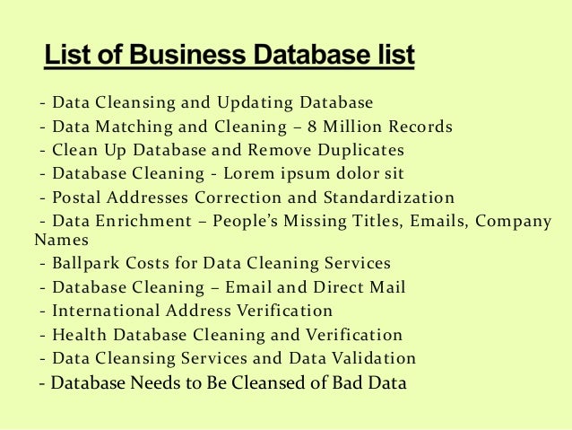 data cleaning services clean up our database cleaning services names