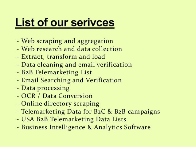 cleaning services list