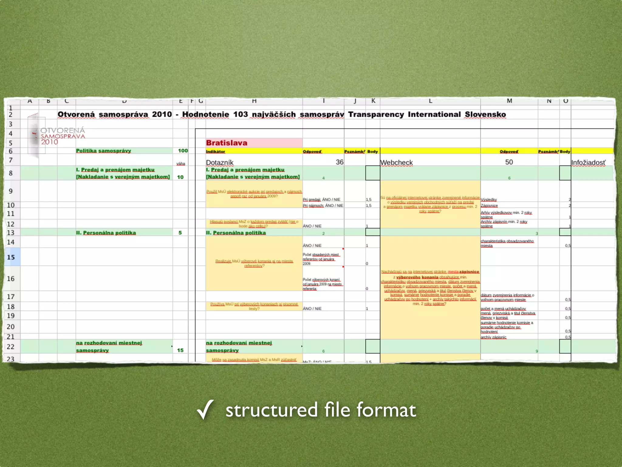 ✓ structured ﬁle format
 