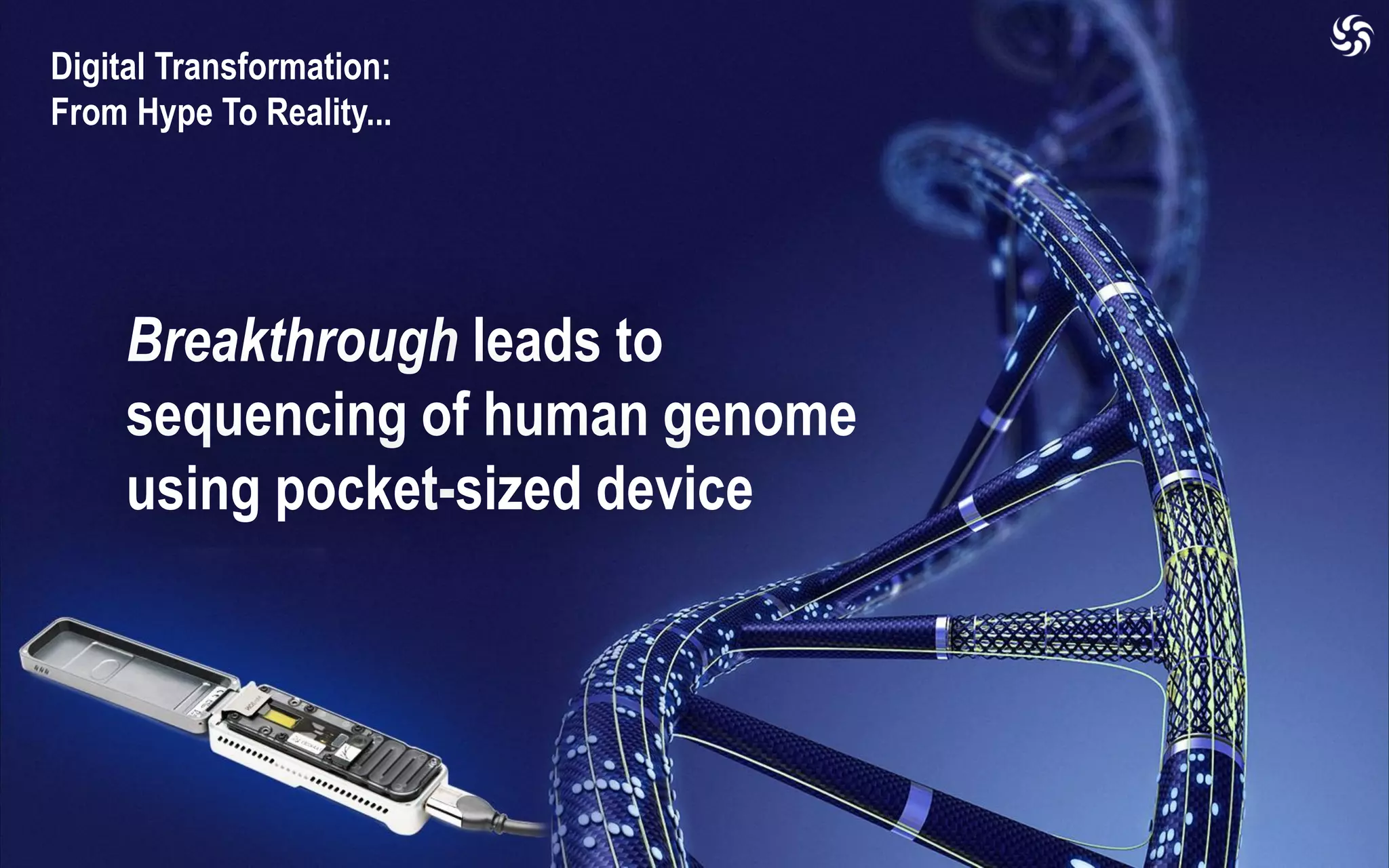 Digital Transformation:
From Hype To Reality...
Breakthrough leads to
sequencing of human genome
using pocket-sized device
 