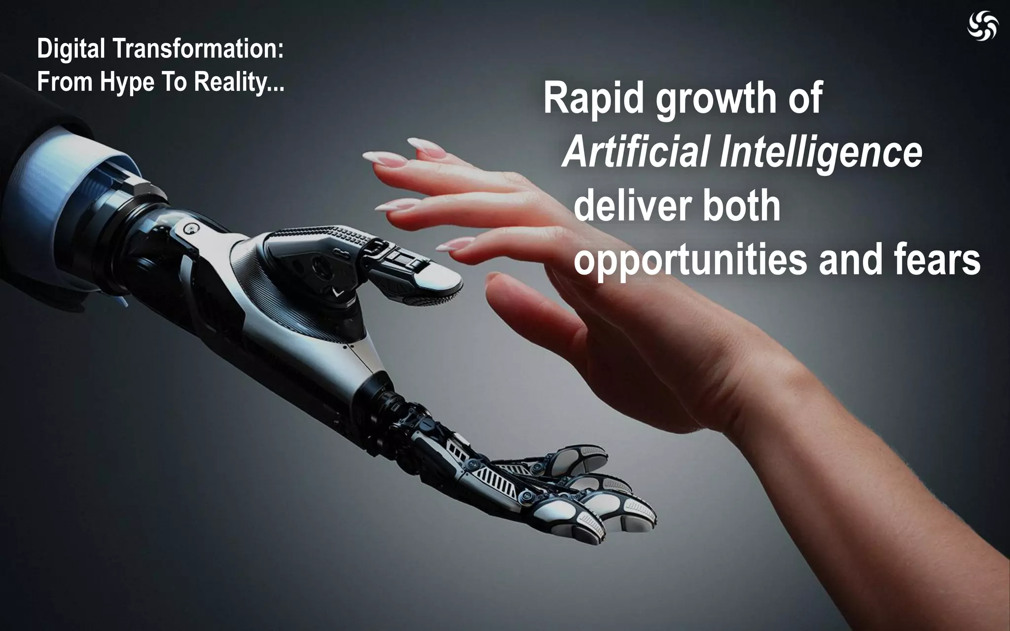 Digital Transformation:
From Hype To Reality...
Rapid growth of
Artificial Intelligence
deliver both
opportunities and fears
 