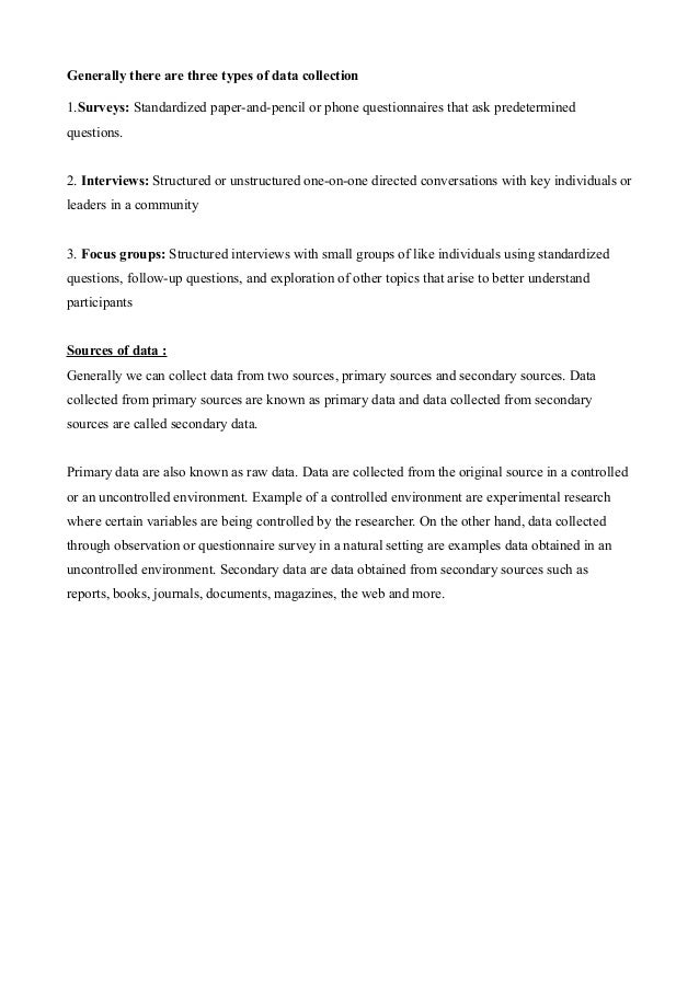 Data collection methods in research