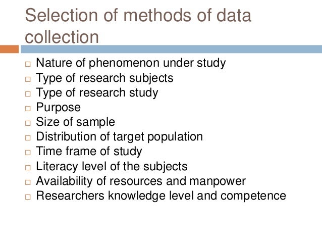 Types of data collection nursing research