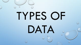 TYPES OF
DATA
 